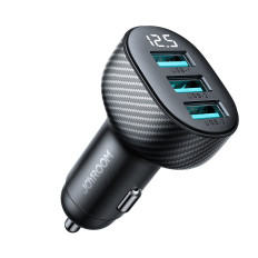 3.4a car charger with 3x USB display black