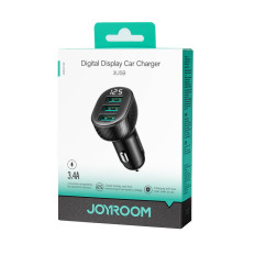 Carregador de carro 3.4a com 3x Display USB Preto