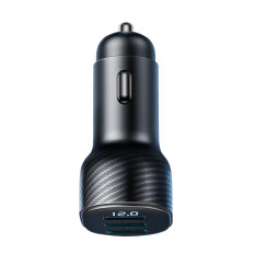 Carregador de carro 3.4a com 3x Display USB Preto