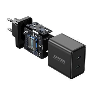 Gyors ACC 40W 2x USB-C QC PD fekete