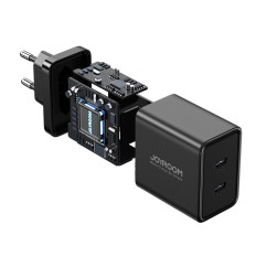 Ātri ACC ar 40W 2x USB-C QC PD melns