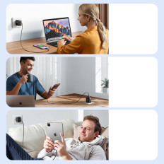 Gyors ACC 40W 2x USB-C QC PD fekete