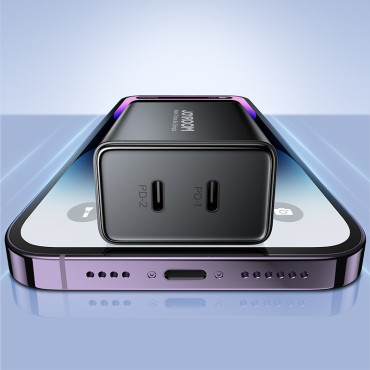 Gyors ACC 40W 2x USB-C QC PD fekete