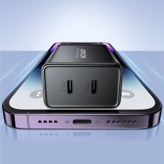 Greitas ACC su 40W 2x USB-C QC PD Juoda