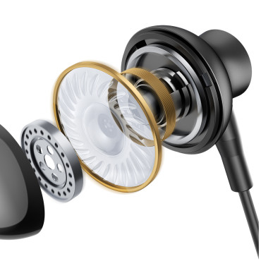Headset USB-C hörlurar hörlurar kabel 1.2m svart