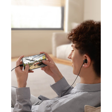Headset USB-C hörlurar hörlurar kabel 1.2m svart
