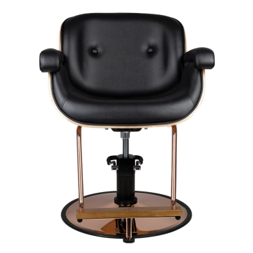 Gabbiano black venice barber chair — front view