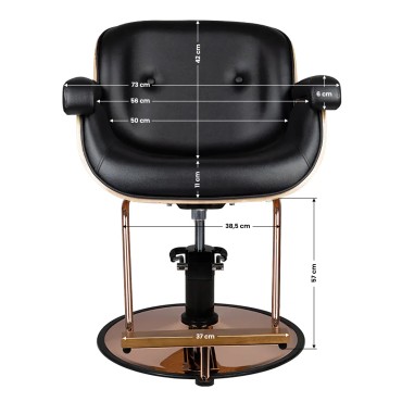 Gabbiano Black Venice Barber Stol — forfra