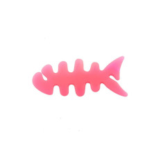 Retractor Organizer kabel hörlurar i form av rosa fisk