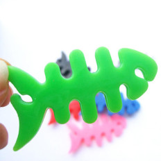 Retractor Organizer kabeļu austiņas rozā zivju formā
