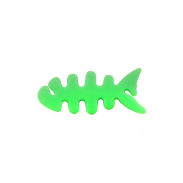 Roller Organizer kabel hörlurar i form av en grön fisk