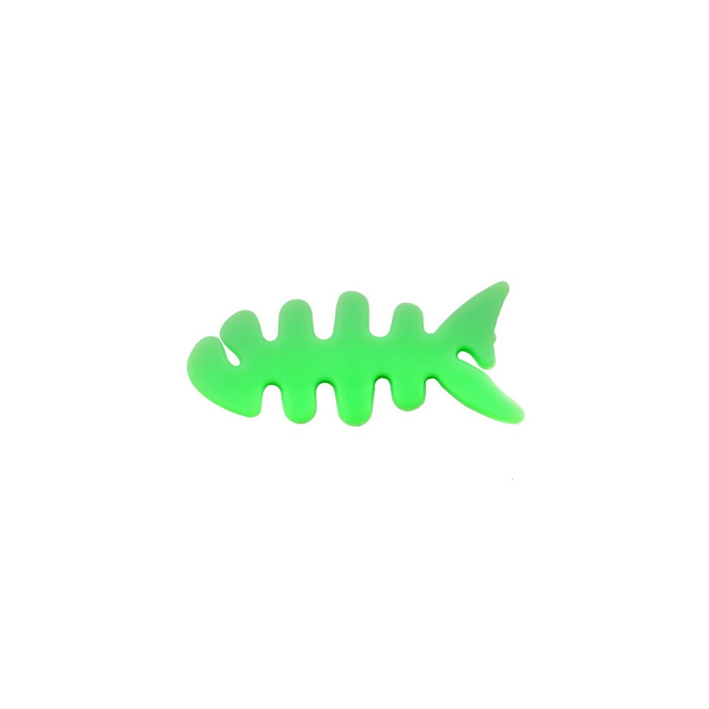 Roller Organizer kabel hörlurar i form av en grön fisk