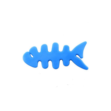 Fones de ouvido do cabo do organizador do retrator em forma de um peixe azul