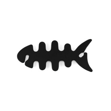 Retractor Organizer kabel hörlurar i form av fisk svart