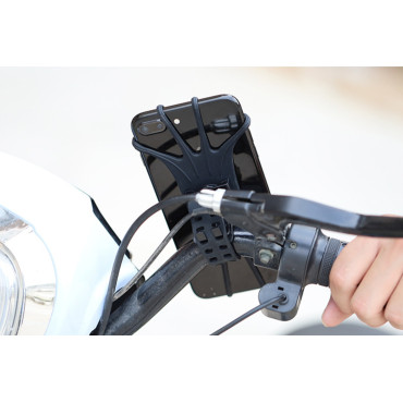 Suporte de bicicleta de silicone rotativo no telefone com um clipe destacável