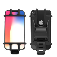 Poignée de vélo en silicone sur le téléphone noir