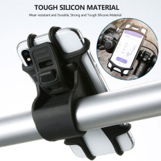 Silicone bicycle handle on black phone