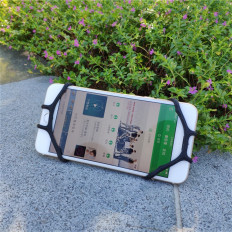 Silicone bicycle handle on black phone