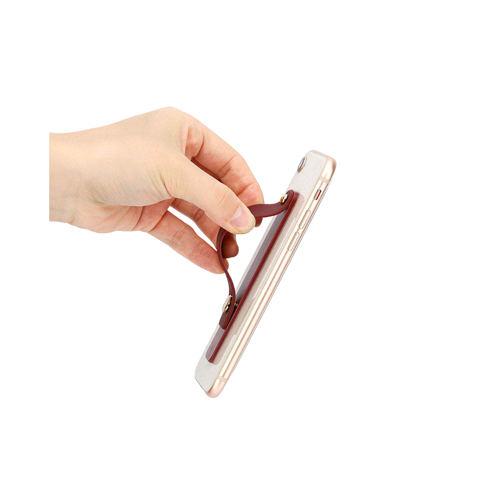 Suporte de telefone auto-adesivo no dedo com slider rosa