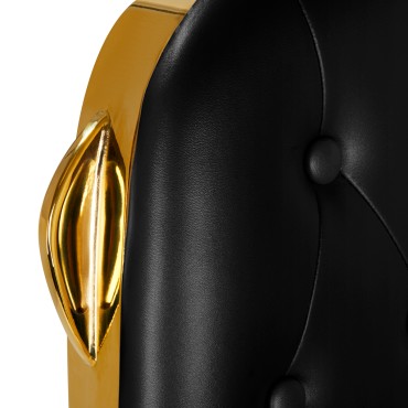 Gabbiano Barbiersstoel Francesco zwart en goud — detail rugleuning