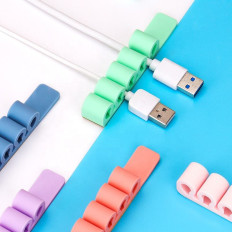 Organizzatore per ufficio in silicone per fili di penne verdi