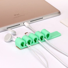 Organizzatore per ufficio in silicone per fili di penne verdi