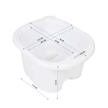 Pedicure bowl with rollers white lich