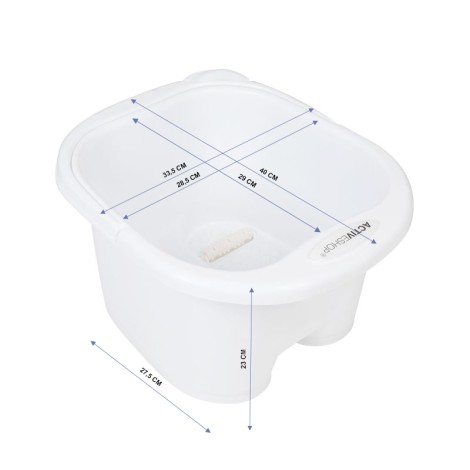 Pedicure bowl with rollers white lich