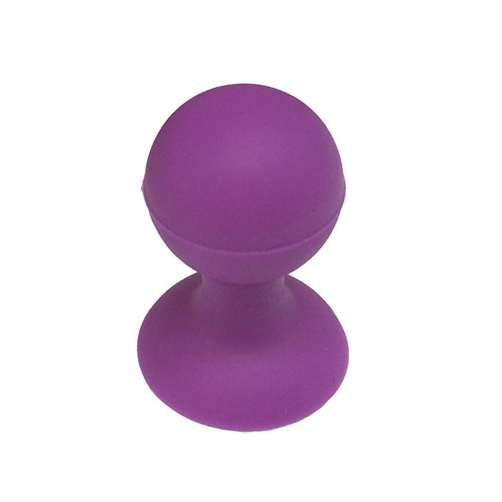 Silicone handle for a telephone with a suction cup with a round purple head