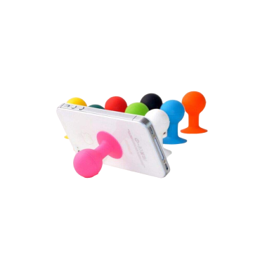 Alça de silicone para um telefone com uma ventosa com uma cabeça roxa redonda