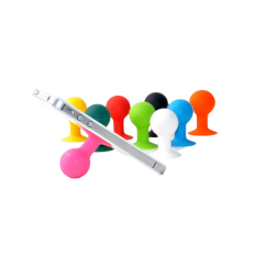 Silicone handle for a phone with a suction cup with a round head blue