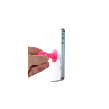 Alça de silicone para um telefone com uma ventosa com uma cabeça azul
