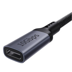 USB-C 10GBPS Kabelförlängningskabel 0.5m svart