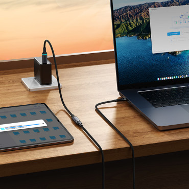 USB-C 10GBPS Kabelförlängningskabel 0.5m svart