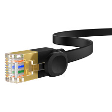 Greitas plonas tinklo kabelis RJ45 katė. 7 10Gbps 2m juoda