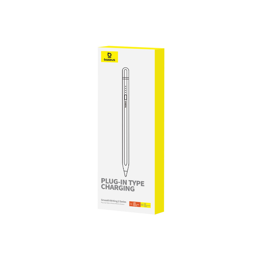 Stylus stylus till iPad med aktivt ersättningsspets smidig skrivning 2 + USB-A-kabelvit