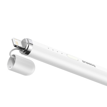 Stylus stylus till iPad med aktivt ersättningsspets smidig skrivning 2 + USB-A-kabelvit