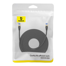 Rask nettverkskabel LAN RJ45 CAT.7 10Gbps flettet 15m svart