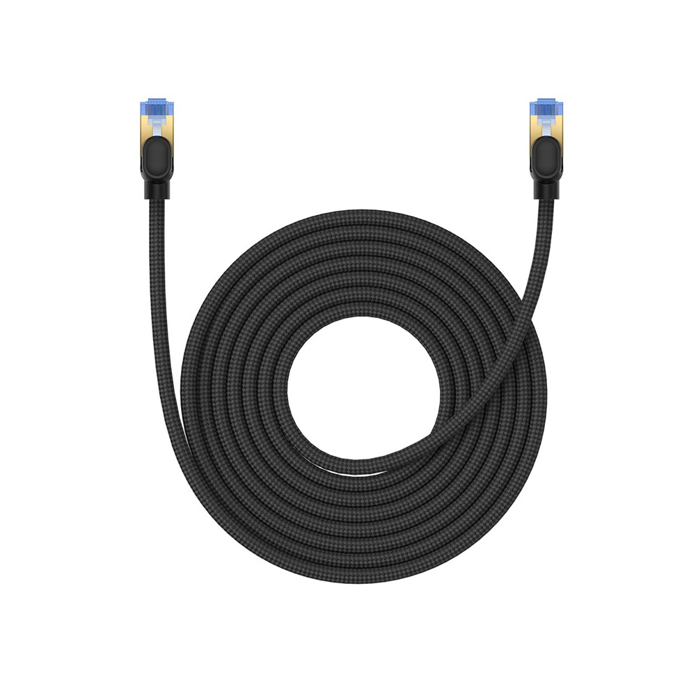 Ātrais tīkla kabelis LAN RJ45 CAT.7 10Gbps cietlodēšana 8m melns