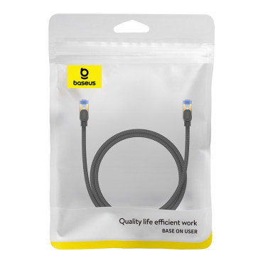 Fast Network Cable LAN RJ45 CAT.7 10GBPS Flätad 1M svart