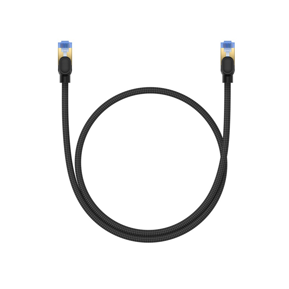Greitas tinklo kabelis LAN RJ45 CAT.7 10GBPS pintas 0.5m juoda