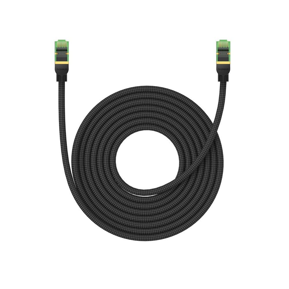 Cabo de rede rápido LAN RJ45 Cat.8 40Gbps Trançado 8m Preto