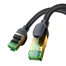 Kiire võrgukaabel LAN RJ45 Cat.8 40Gbps põimitud 8m must