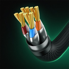 Hitri omrežni kabel LAN RJ45 CAT.8 40Gbps pletena 3m črna
