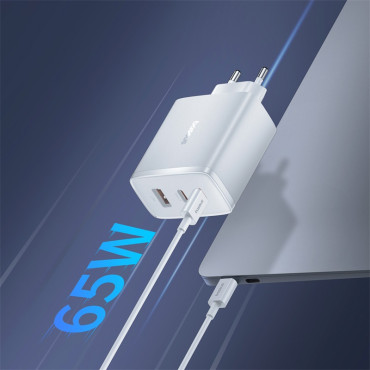GAN CUBE PRO 65W 2x USB-C USB-A Vit Stol