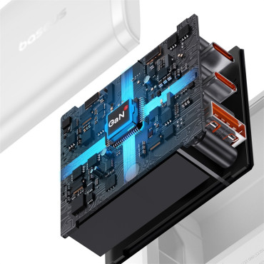 GAN CUBE PRO 65W 2x USB-C USB-A Vit Stol