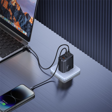 GAN CUBE PRO 65W 2X USB-C USB-A hálózati töltő