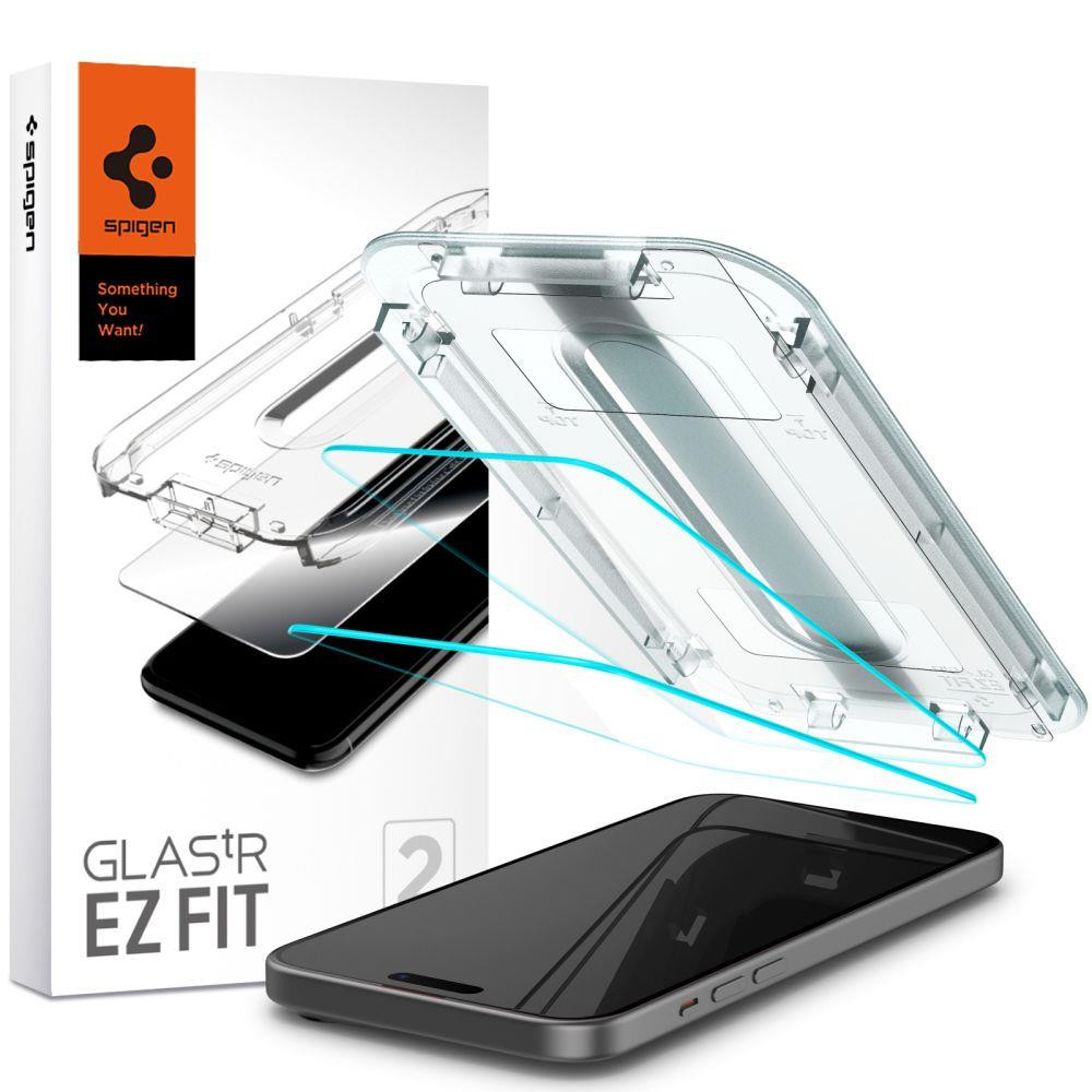 Gehard glas Glas.tr EZ Fit op iPhone 15 - Set van 2 stuks.