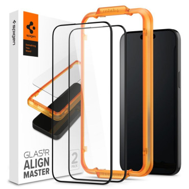 Tempered Glass Alm Glass FC på iPhone 15 Pro Black - Set av 2 PCer.