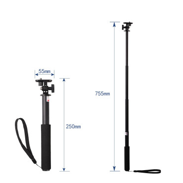 Selfie Stick Telescopic Stick med ett kamerahandtag. Kamera
